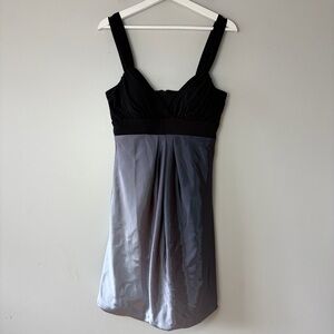 Betsy & Adam Y2K Ombre Bubble Sleeveless Formal Dress Gray and Black 10